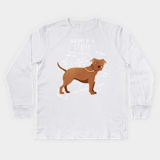 Staffordshire Terrier Staffy Anatomy Kids Long Sleeve T-Shirt